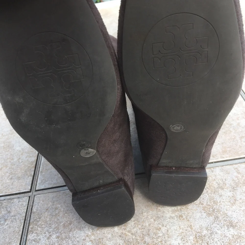 Tory Burch Irene brown tall suede boots 6 - Picture 9 of 12